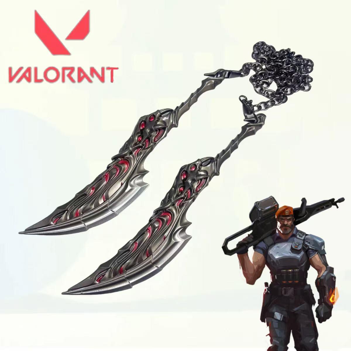 Cosplay Flame Prop - 7.1-calowy miecz katanowa Valorant z metalu