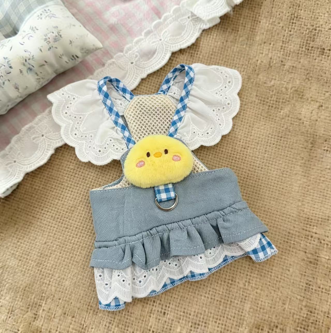 D Ring Strap - Słodka sukienka dla zwierzaka z paskami,