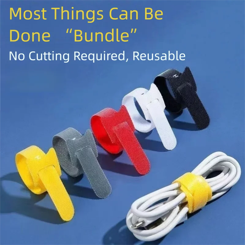 Velcro Hook Loop - Organizer kabli wielokrotnego użytku, bez przycinania,