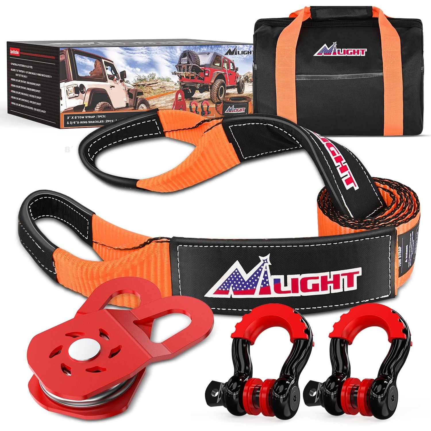 D Ring Strap - Zestaw do odzyskiwania pojazdów terenowych Nilight,
